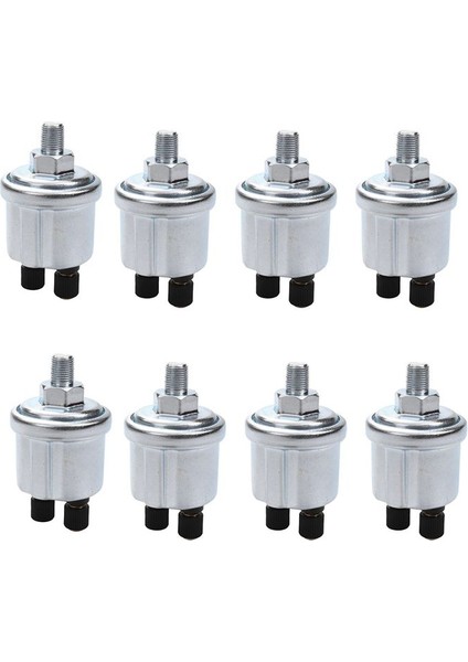 8x Evrensel Vdo Yağ Basınç Sensörü 0 Ila 10 Çubuk 1/8 Npt Jeneratör Parça 10MM Müret (Yurt Dışından)
