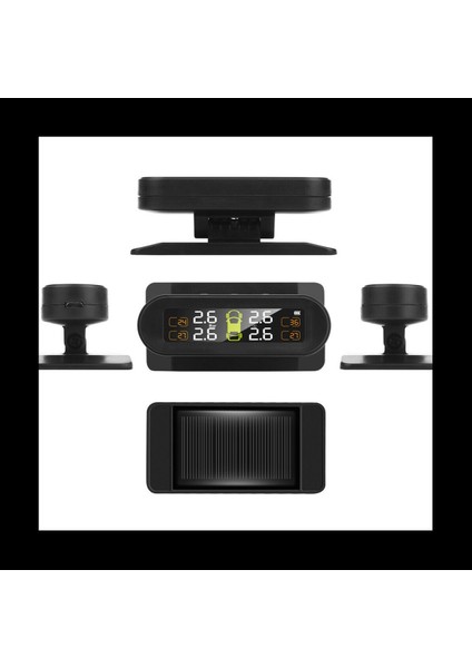 2x Güneş Kablosuz USB Tpms Araç Lastik Basınç Monitör Sistemi Hd LCD Ekran 4 Harici Sensör (Yurt Dışından) modelleri