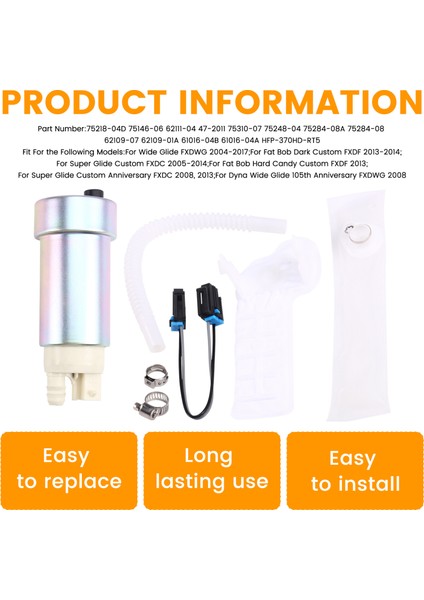 Harley-Davidson Dyna Için Regülatör Tank Conta Süzgeç ile Yakıt Pompası Süper / Geniş Glide Fat Bob 75310-07 62109-07 (Yurt Dışından) modelleri