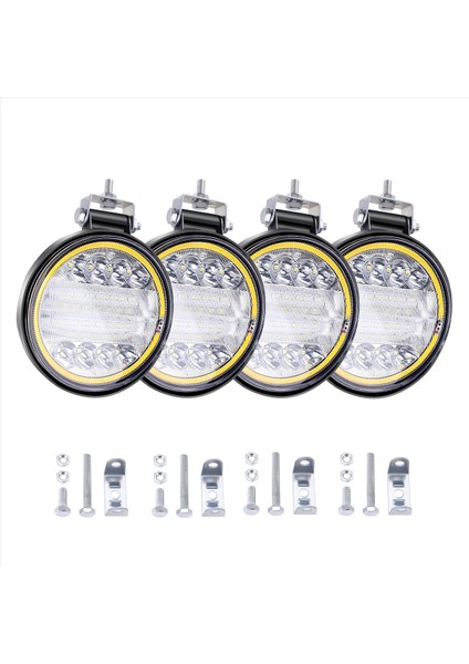 4x LED Çalışma Işık Pods Yuvarlak Amber Nokta Combo Işık Amber Sis Lambası Jeep Off Road Suv (Yurt Dışından) fırsatları