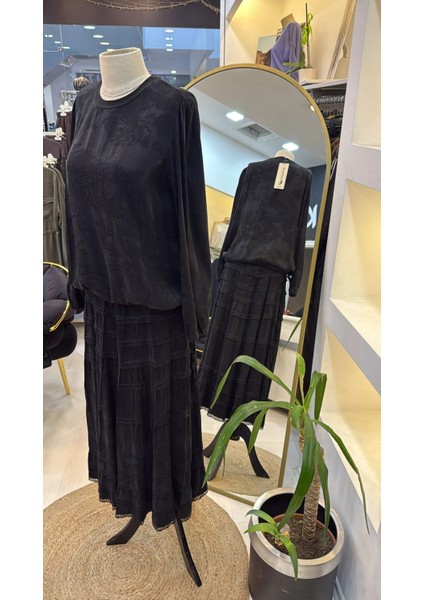 Cupro Dantelli Etek Takım 38025 Siyah fırsatları