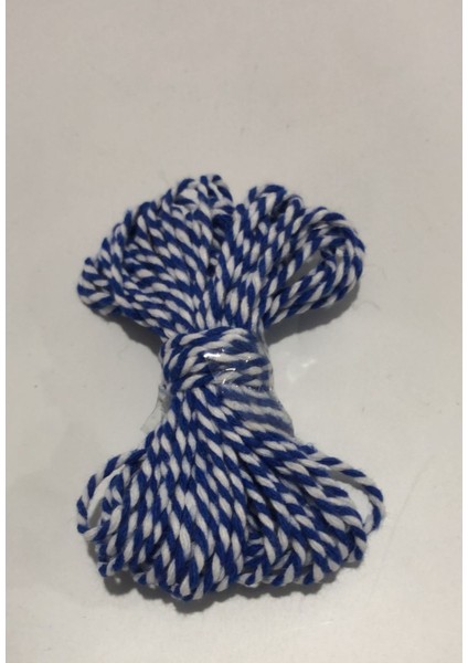 10 Metre Mavi Beyaz Bijuteri Bileklik Ipi Marteniçka Süs Ipi Hediye Ambalaj Ipi