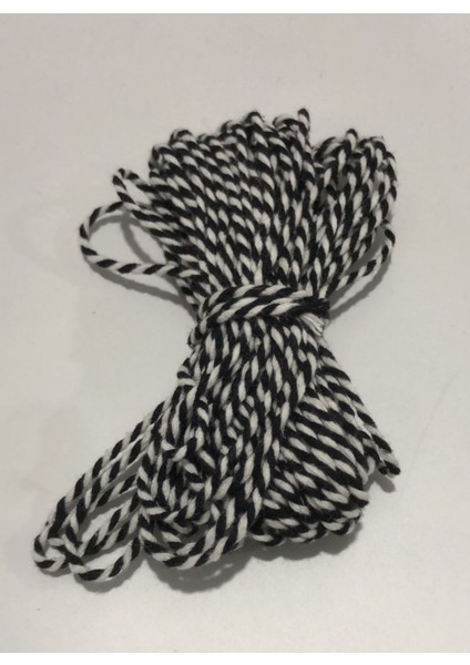 10 Metre Siyah Beyaz Bijuteri Bileklik Ipi Marteniçka Süs Ipi Hediye Ambalaj Ipi