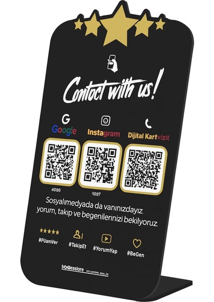 Google Yorum,ıstagram,nfc Dijital Kartvizit Pleksi Masa Üstü Standı fiyatları