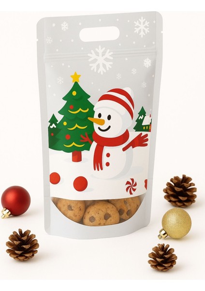 10 Adet Kardan Adam Kurabiye Şeker Çikolata Poşeti Tekrar Kullanılabilir Dipli Hediye Poşeti fiyatları