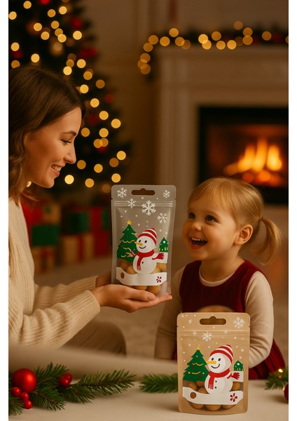 10 Adet Kardan Adam Kurabiye Şeker Çikolata Poşeti Tekrar Kullanılabilir Dipli Hediye Poşeti indirimleri