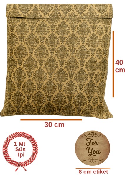 3lu Set Damask Desenli Özel Gün (For You) Hazır Hediye Paketi Seti (30X40 Paket+Ip+ Etiket-8cm) fiyatları
