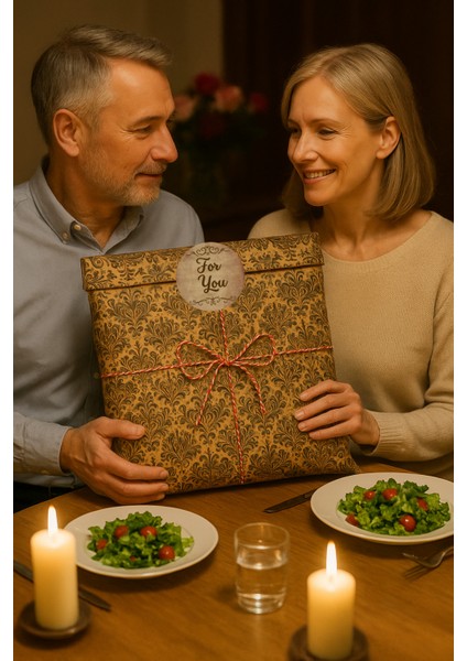 3lu Set Damask Desenli Özel Gün (For You) Hazır Hediye Paketi Seti (30X40 Paket+Ip+ Etiket-8cm) modelleri