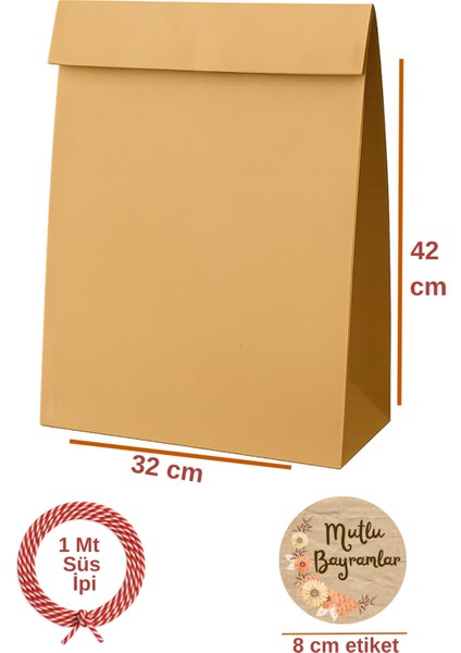 3lu Set Mega Boy Bayrama Özel Hazır Hediye Paketi Seti (32X41 Paket+Ip+ Etiket-8cm) fiyatları