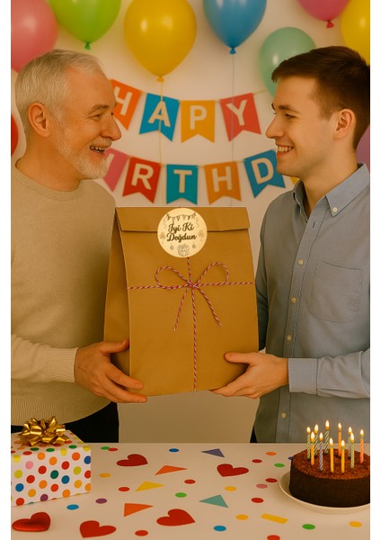 3lu Set Mega Boy Doğum Günü Hazır Hediye Paketi Seti (32X41 Paket+Ip+ Etiket-8cm)