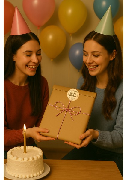 3lu Set Orta Boy Doğum Günü (Iyi Ki Doğdun) Hediye Paketi Seti (22X35 Paket+Ip+ Etiket-6cm)