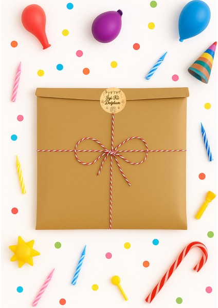 3lu Set Orta Boy Doğum Günü (Iyi Ki Doğdun) Hediye Paketi Seti (22X35 Paket+Ip+ Etiket-6cm) modelleri