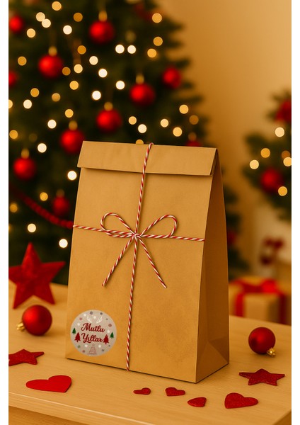 3lu Set Mega Boy Yılbaşı Hazır Hediye Paketi Seti (32X41 Paket+Ip+ Etiket-8cm) fiyatları