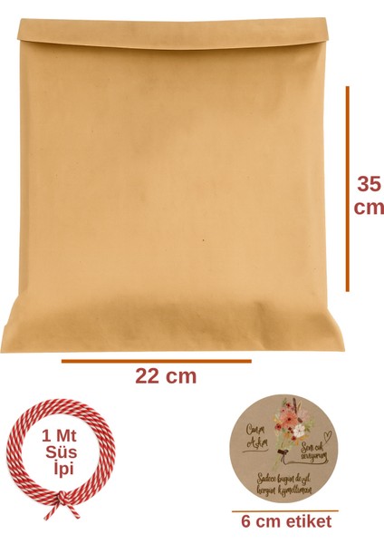 3lu Set Orta Boy Sevgililer Günü Hediye Paketi Seti (22X35 Paket+Ip+ Etiket-6cm)