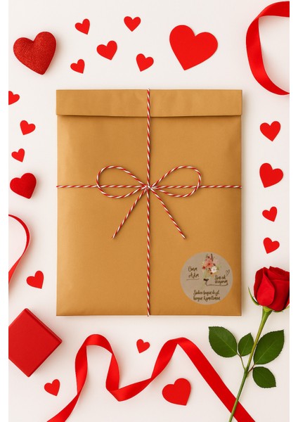 3lu Set Orta Boy Sevgililer Günü Hediye Paketi Seti (22X35 Paket+Ip+ Etiket-6cm) fiyatları