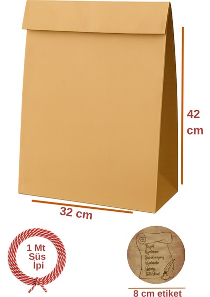 3lu Set Mega Boy Öğretmenler Günü Hazır Hediye Paketi Seti (32X41 Paket+Ip+ 8cm-Etiket)