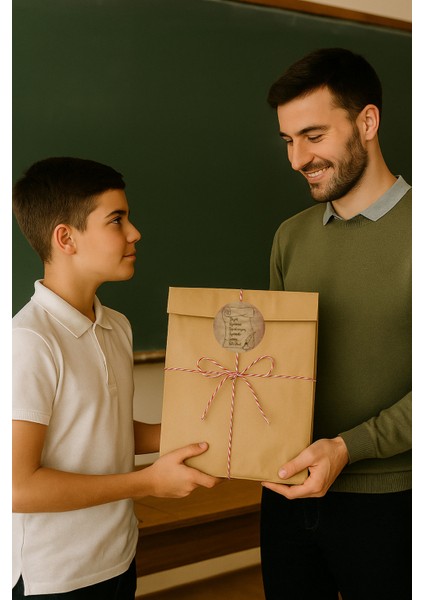 3lu Set Mega Boy Öğretmenler Günü Hazır Hediye Paketi Seti (32X41 Paket+Ip+ 8cm-Etiket) fiyatları