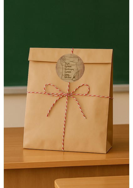 3lu Set Mega Boy Öğretmenler Günü Hazır Hediye Paketi Seti (32X41 Paket+Ip+ 8cm-Etiket) modelleri