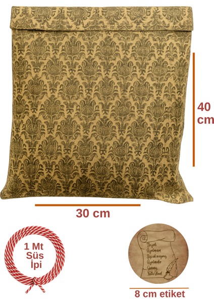 3lu Set Damask Desenli Öğretmenler Günü Hazır Hediye Paketi Seti (30X40 Paket+Ip+ Etiket-8cm) modelleri