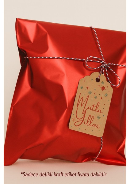 20 Farklı Kraft Paketleme Kartı Yılbaşı Temalı Delikli Etiket Rustik Noel Tasarımları (Sadece Kart)