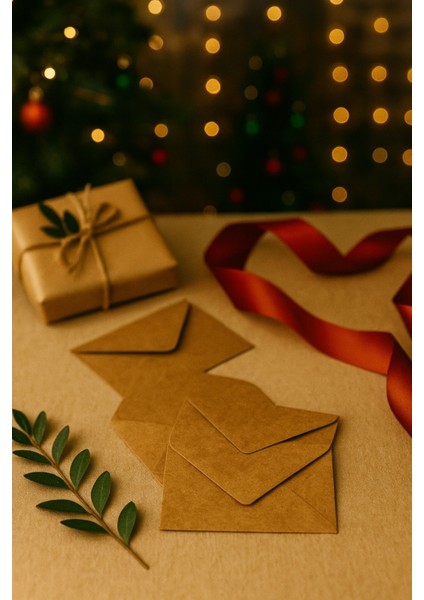 Kraft Renk Paketleme Zarfı Mektup Davetiye Kart Zarfı 10 Lu