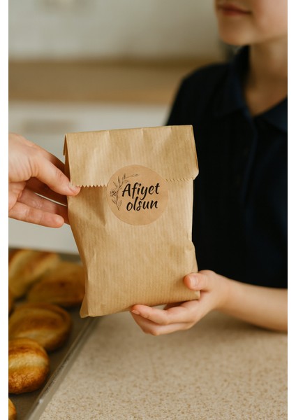 Ikili Set (Kese Kağıdı + Afiye Olsun Etiketi) 20 Adet Beslenme Poğaça Tost Sandviç Kağıdı (Etiketli) fiyatları