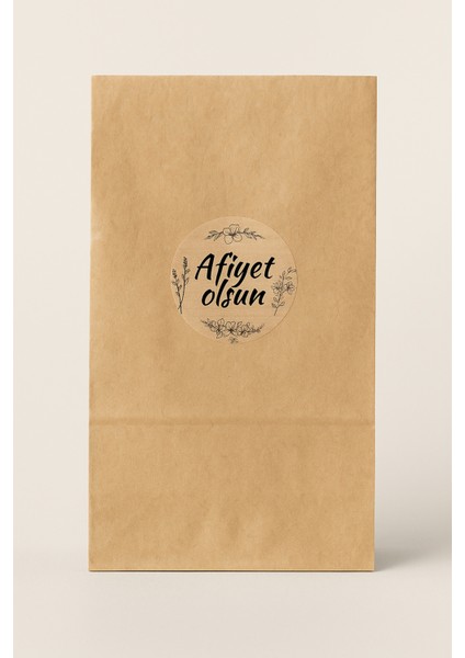 Ikili Set (Kese Kağıdı + Afiye Olsun Etiketi) 20 Adet Beslenme Poğaça Tost Sandviç Kağıdı (Etiketli)