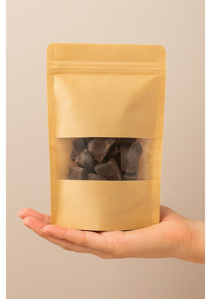 10 Adet Kraft Pencereli Dik Duran Doypack Estetik Hediye Paketi 13X22