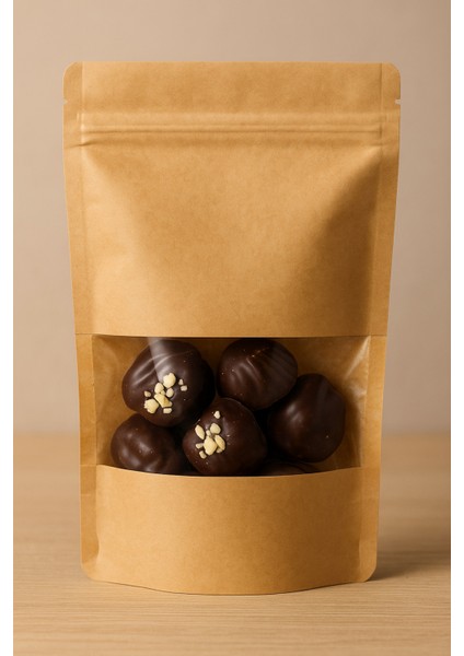 10 Adet Kraft Pencereli Dik Duran Doypack Estetik Hediye Paketi 13X22 fırsatları