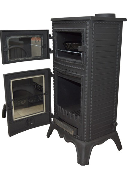FS-054 Majör Lüx 3 Camlı Kuzineli Döküm Soba fiyatları
