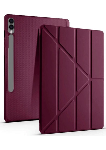 Newface Samsung Galaxy X610 Tab S9 Fe Plus 12.4 Kılıf Kalemlikli Mars Tablet Kılıfı - Mürdüm