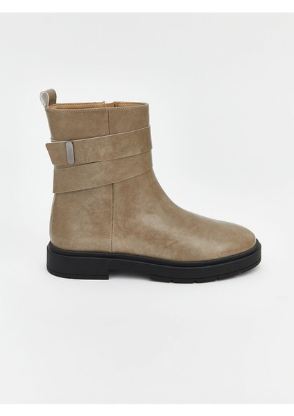 Yeni Sezon Fermuarlı Deri Görünümlü Kadın Bot fiyatları