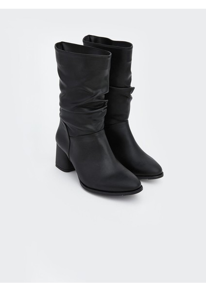 Yeni Sezon Deri Görünümlü Kadın Çizme
