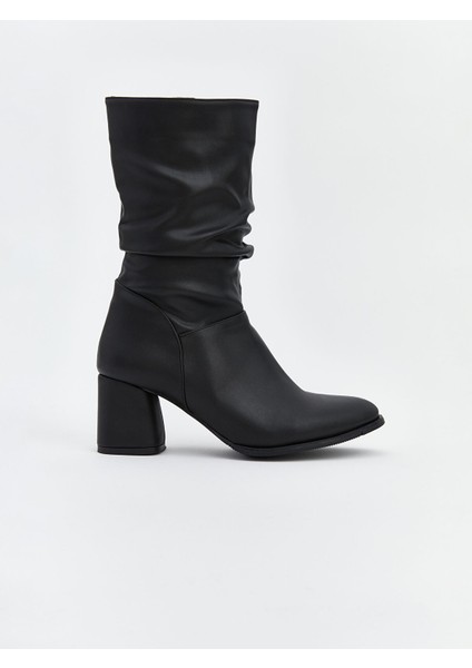 Yeni Sezon Deri Görünümlü Kadın Çizme fiyatları