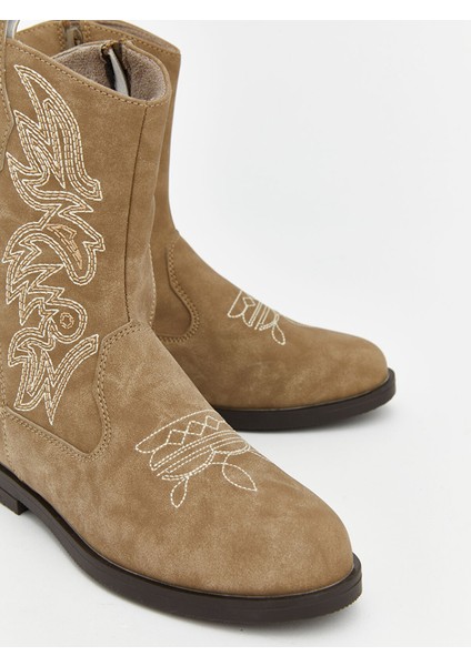 Yeni Sezon Süet Görünümlü Kız Çocuk Kovboy Bot modelleri