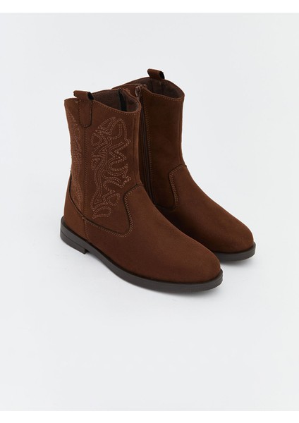 Yeni Sezon Süet Görünümlü Kız Çocuk Kovboy Bot