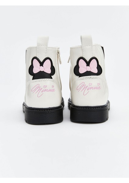 Yeni Sezon Minnie Mouse Baskılı Deri Görünümlü Kız Çocuk Bot fırsatları