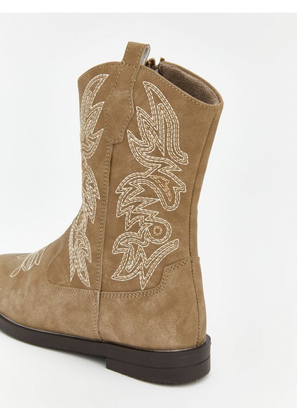 Yeni Sezon Süet Görünümlü Kız Çocuk Kovboy Bot indirimleri