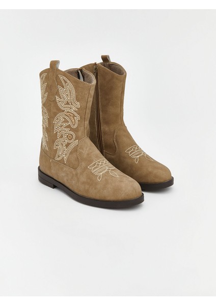 Yeni Sezon Süet Görünümlü Kız Çocuk Kovboy Bot