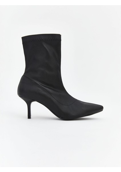 Yeni Sezon Deri Görünümlü Kadın Topuklu Bot fiyatları