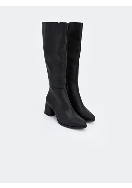 Yeni Sezon Deri Görünümlü Kadın Çizme