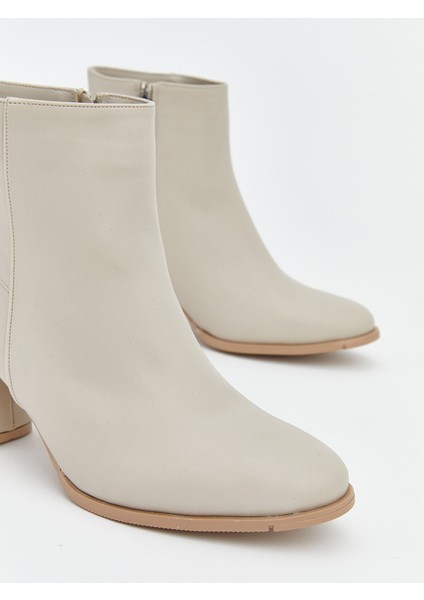 Yeni Sezon Deri Görünümlü Kadın Topuklu Bot modelleri