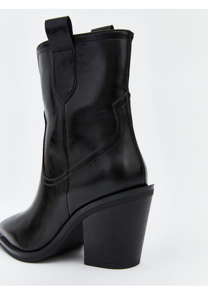 Yeni Sezon Sivri Burun Deri Görünümlü Kadın Bot indirimleri