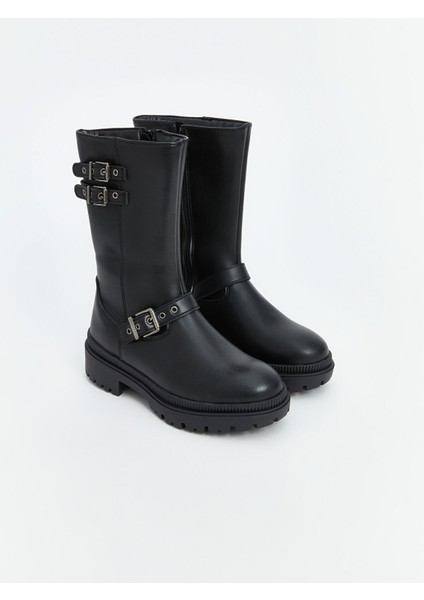 Yeni Sezon Çift Tokalı Kadın Deri Bot