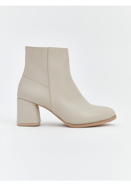 Yeni Sezon Deri Görünümlü Kadın Topuklu Bot fiyatları