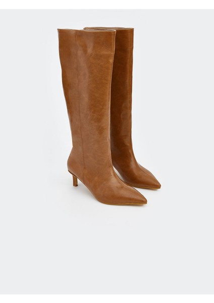 Yeni Sezon Deri Görünümlü Kadın Çizme