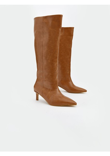 Yeni Sezon Deri Görünümlü Kadın Çizme modelleri