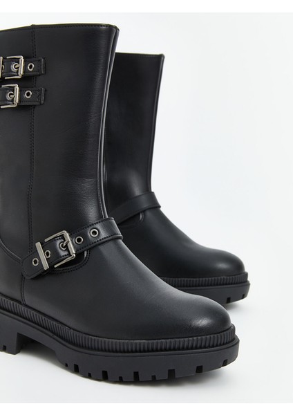 Yeni Sezon Çift Tokalı Kadın Deri Bot modelleri