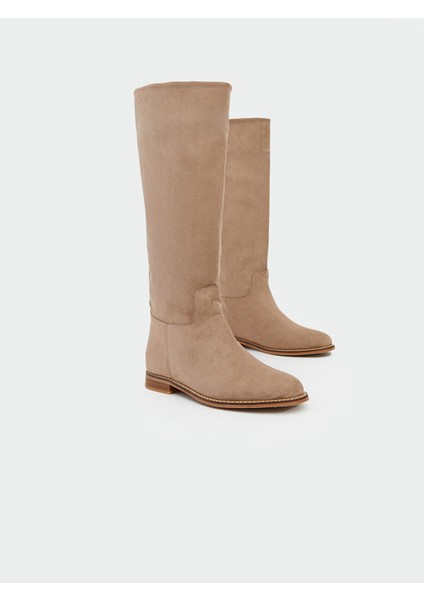 Yeni Sezon Süet Görünümlü Kadın Çizme modelleri