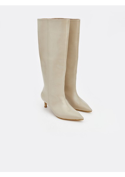 Yeni Sezon Deri Görünümlü Kadın Çizme